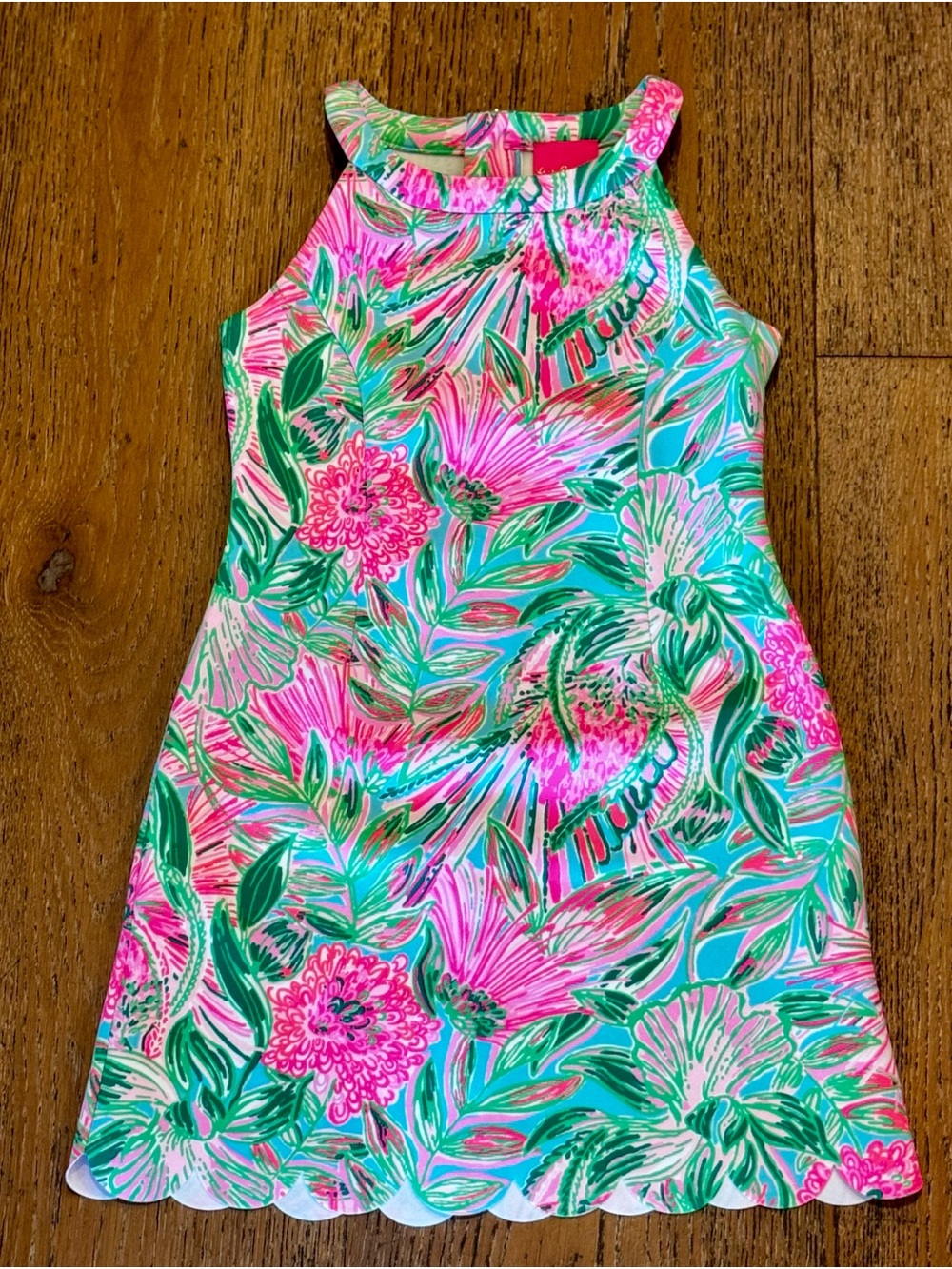 Lilly Pulitzer Sophelia Shift Dress 7 Blue Horizon Coming In Hot Floral NWOT